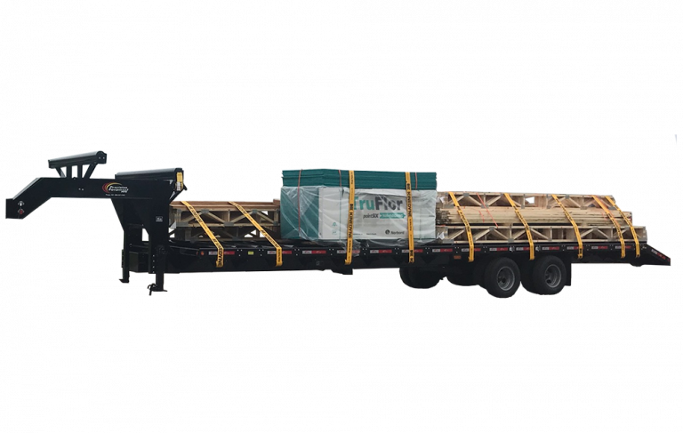 gooseneck trailer loaded